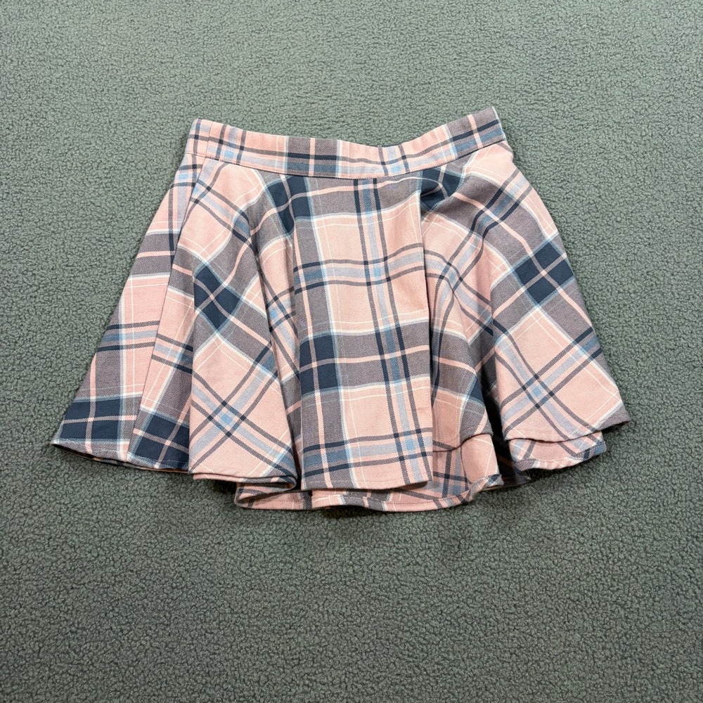 Aeropostale Skirt Womens S Pink Plaid GTMABA6 Fit Flare Mini Skater Preppy 7808